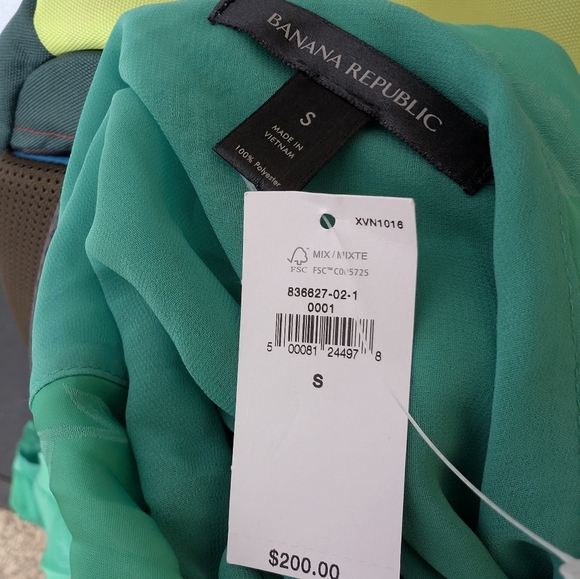 💘 Banana Republic Cabana Green One Shoulder Dress - Picture 8 of 10
